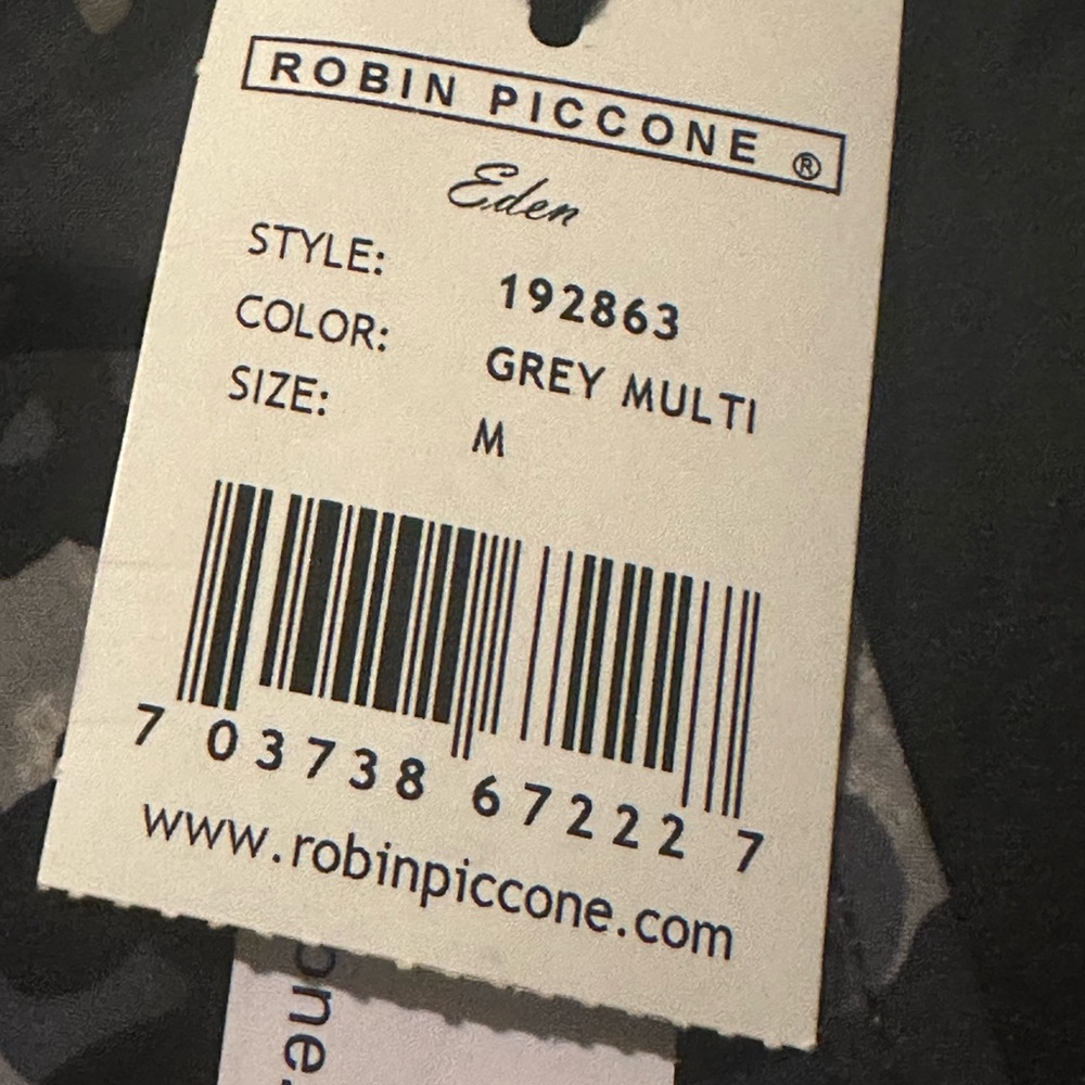 NWT Robin Piccone M Eden Camo grey multi Side Tie Bikini Bottom Swimsuit - Picture 10 of 10